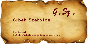 Gubek Szabolcs névjegykártya