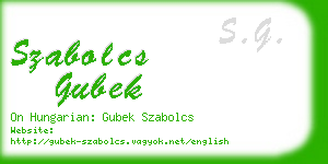 szabolcs gubek business card